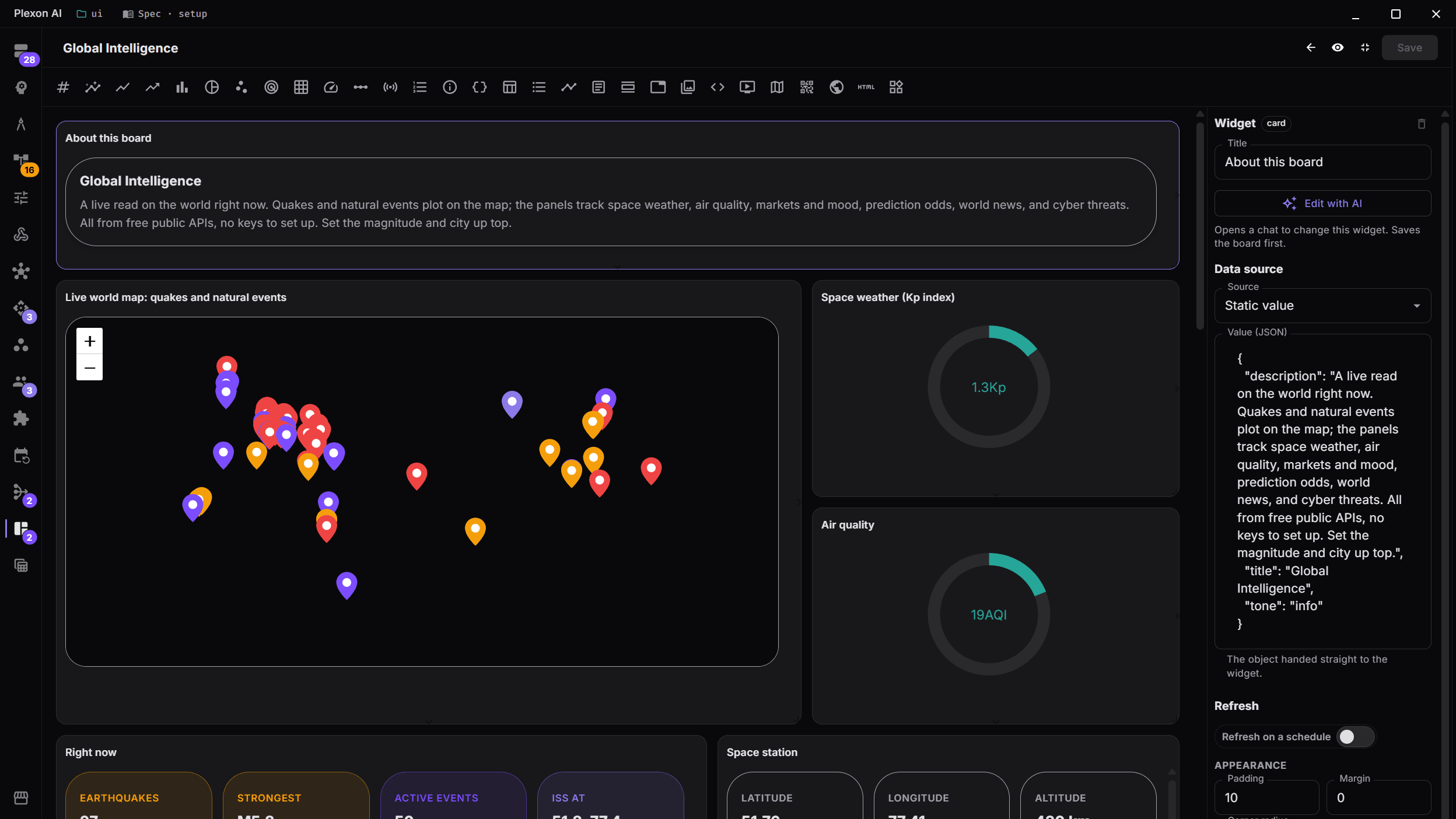 Point a widget at any source