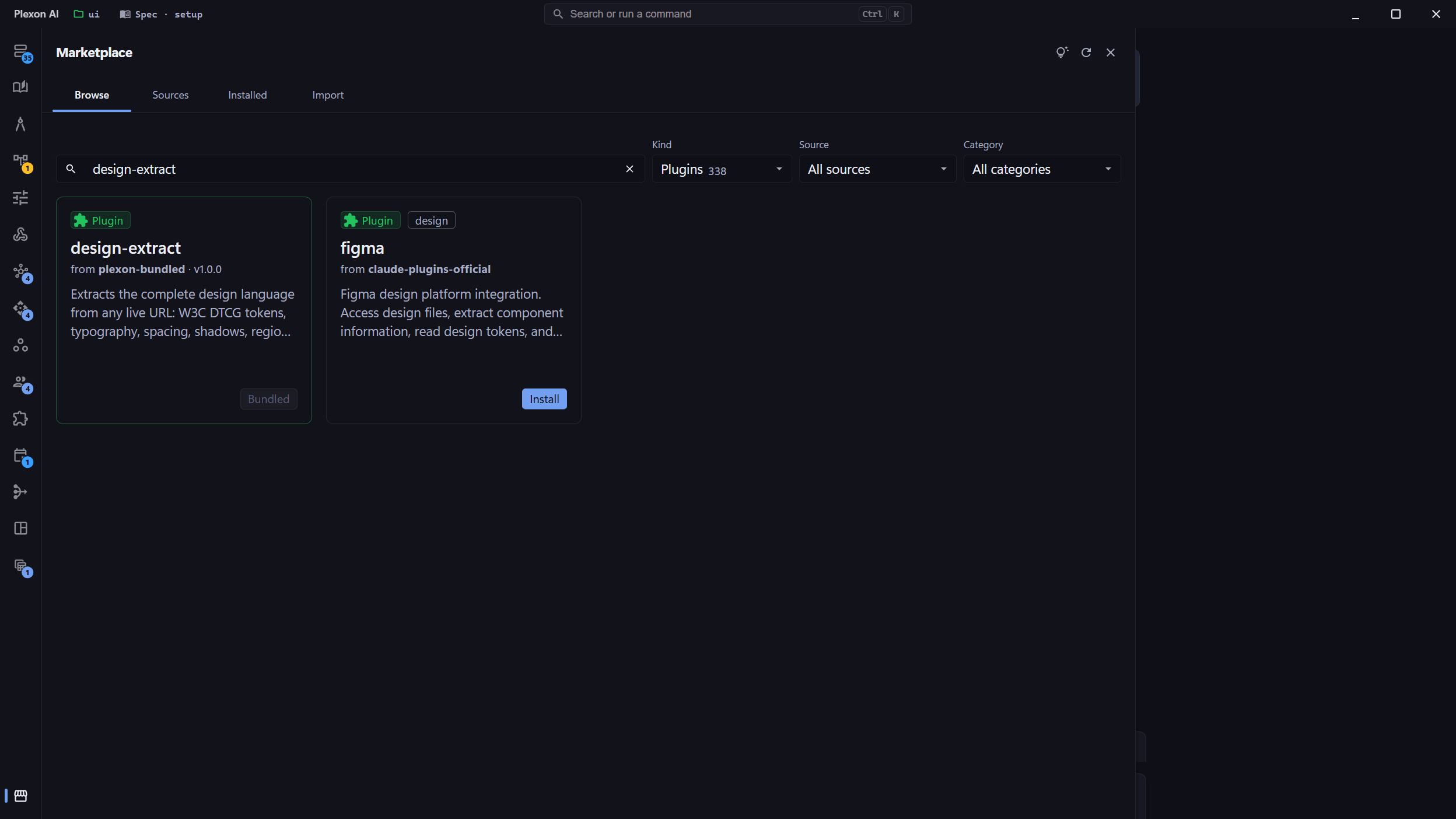 The design-extract plugin in the marketplace, bundled and ready to install