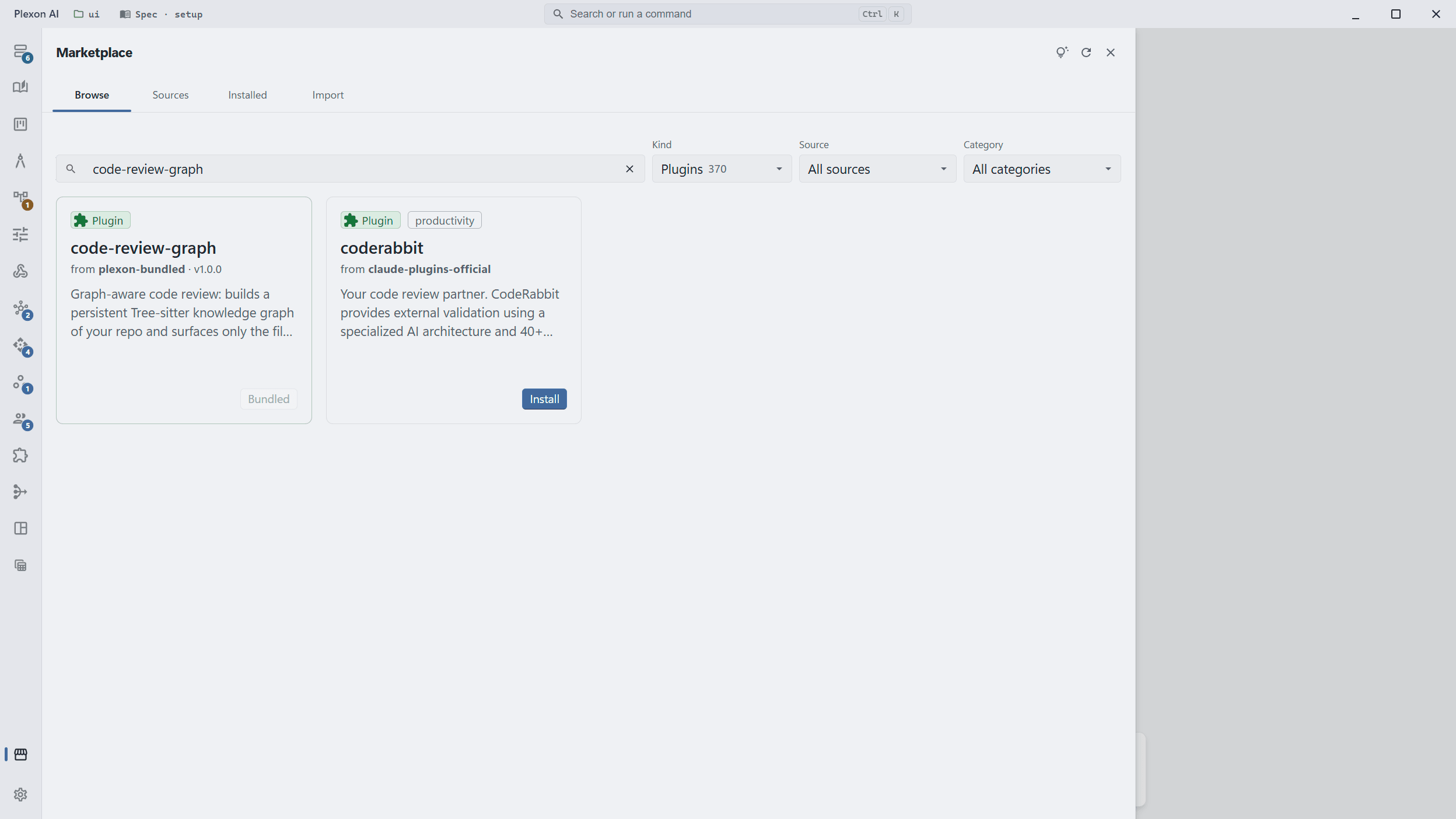 The code-review-graph plugin in the marketplace, bundled and ready to install