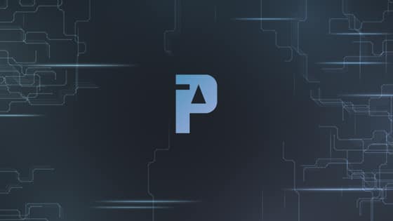 Plexon AI wallpaper for Mac (5K), blue on a dark background